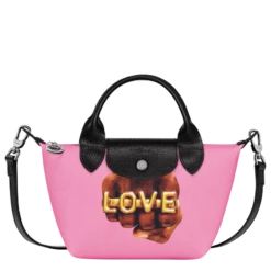 Longchamp X ToiletPaper XS Handbag Pink - Canvas