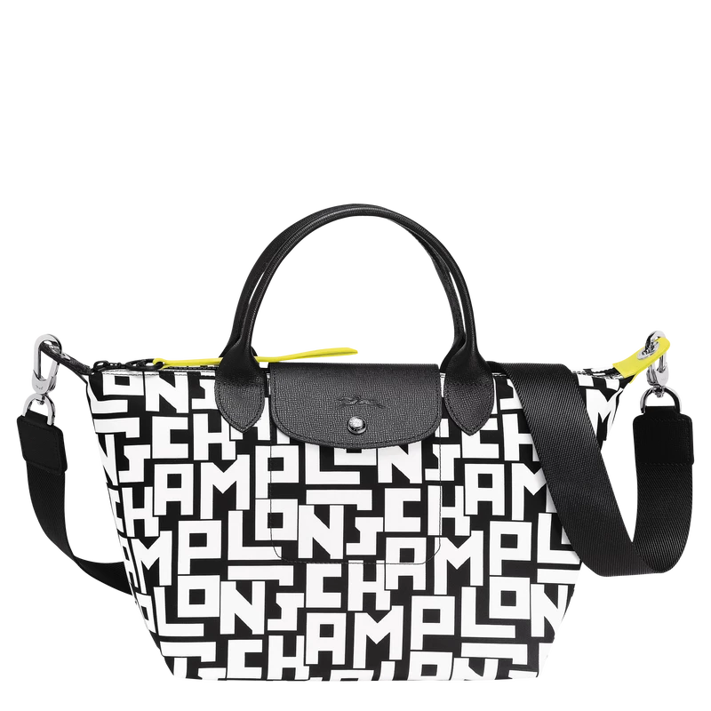 Longchamp Le Pliage LGP S Handbag Black/White - Canvas