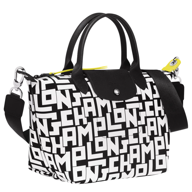 Longchamp Le Pliage LGP S Handbag Black/White - Canvas - Image 3