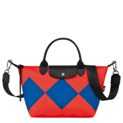 Longchamp Le Pliage Collection S Handbag Red/Cobalt - Canvas