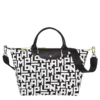 Longchamp Le Pliage LGP L Handbag Black/White - Canvas