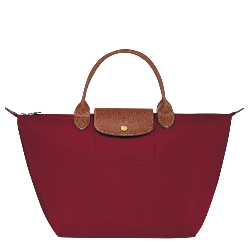 Longchamp Le Pliage Original M Handbag Red - Recycled Canvas