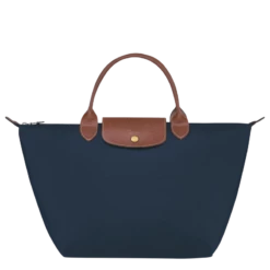 Longchamp Le Pliage Original M Handbag Navy - Recycled Canvas