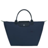 Longchamp Le Pliage Green M Handbag Navy - Recycled Canvas