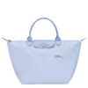 Longchamp Le Pliage Green M Handbag Sky Blue - Recycled Canvas