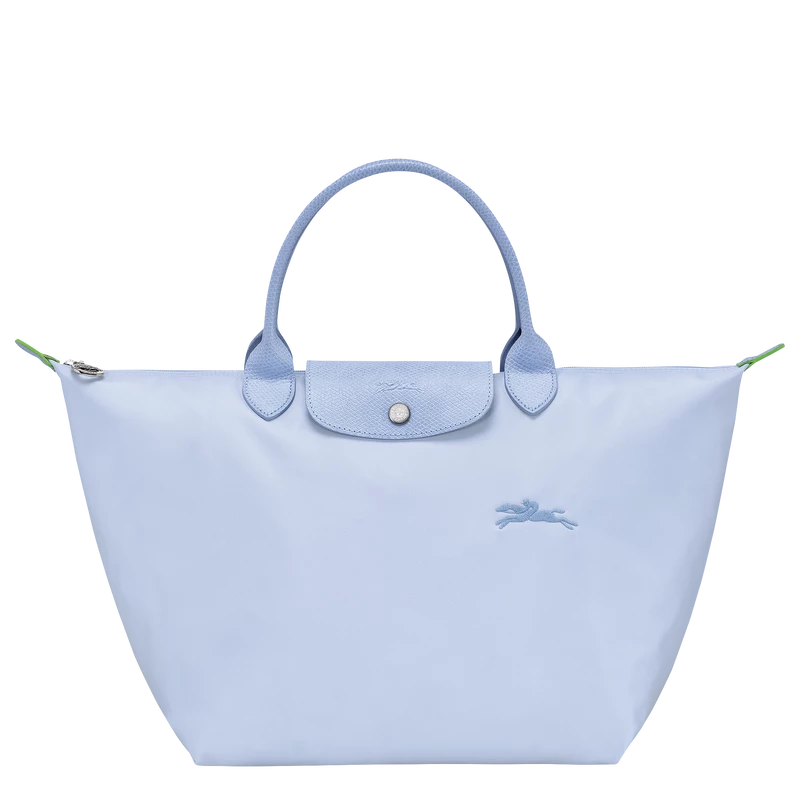 Longchamp Le Pliage Green M Handbag Sky Blue - Recycled Canvas