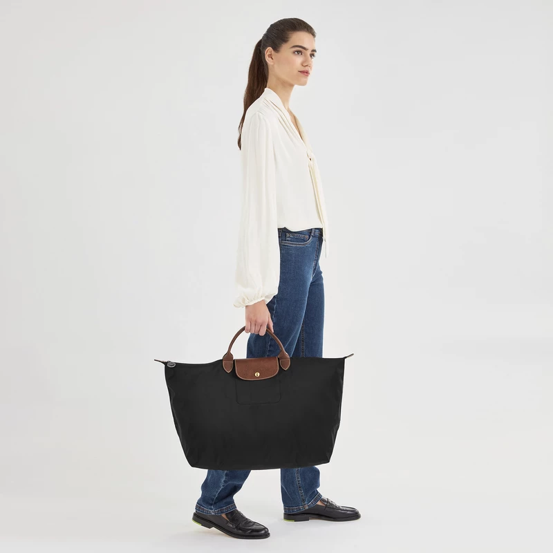 Longchamp Le Pliage Original S Travel Bag Black - Recycled Canvas - Image 2