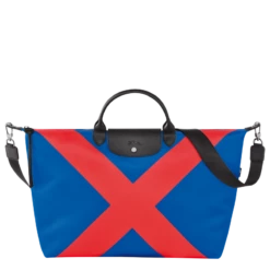 Longchamp Le Pliage Collection S Travel Bag Cobalt/Red - Canvas