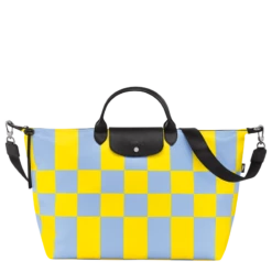 Longchamp Le Pliage Collection S Travel Bag Sky Blue/Yellow - Canvas