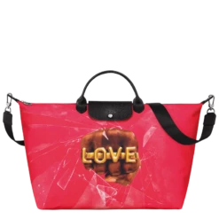 Longchamp X ToiletPaper S Travel Bag Red - Canvas