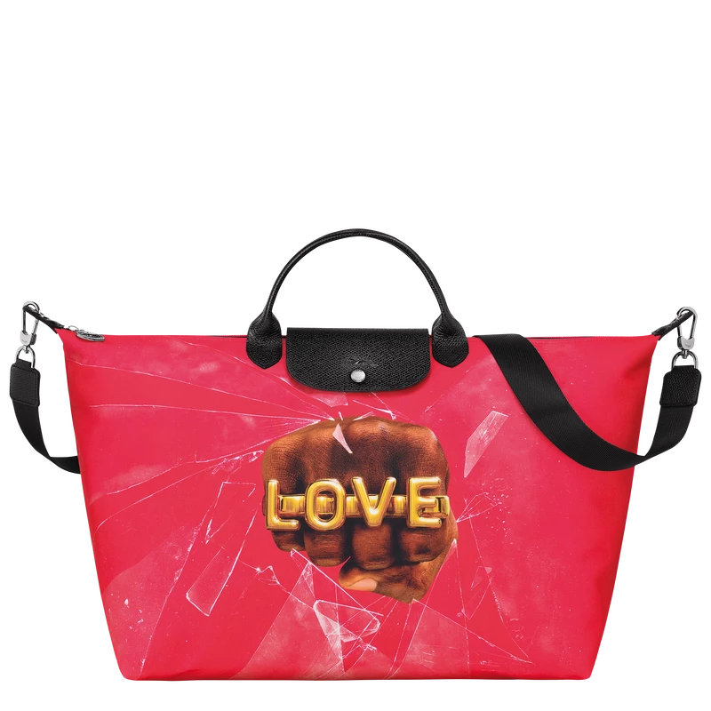 Longchamp X ToiletPaper S Travel Bag Red - Canvas