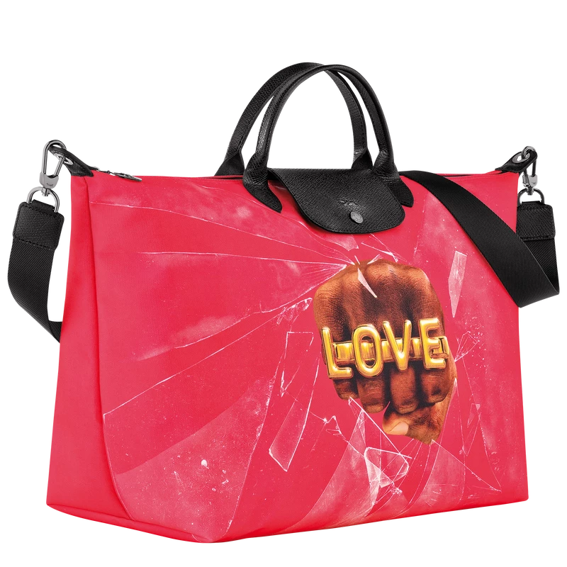 Longchamp X ToiletPaper S Travel Bag Red - Canvas - Image 3