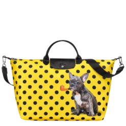 Longchamp X ToiletPaper S Travel Bag Yellow - Canvas