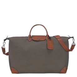 Longchamp Boxford M Travel Bag Brown - Canvas