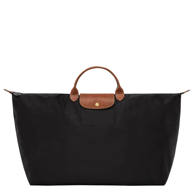 Longchamp Le Pliage Original M Travel Bag Black - Recycled Canvas