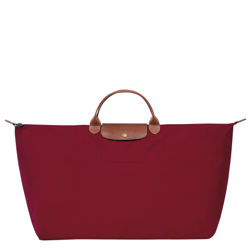 Longchamp Le Pliage Original M Travel Bag Red - Recycled Canvas