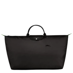 Longchamp Le Pliage Green M Travel Bag Black - Recycled Canvas