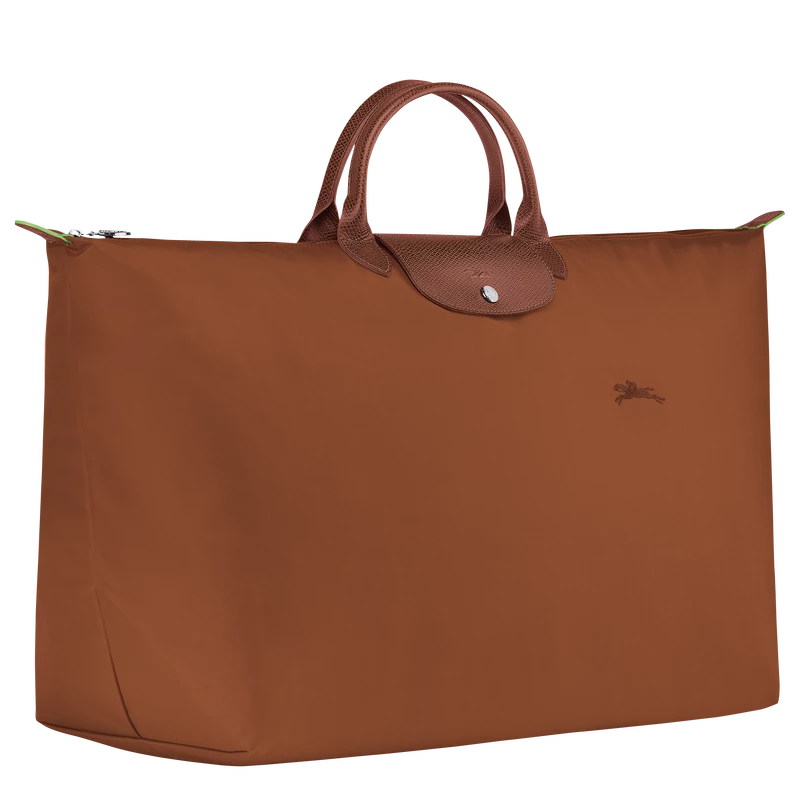 Longchamp Le Pliage Green M Travel Bag Cognac - Recycled Canvas - Image 3
