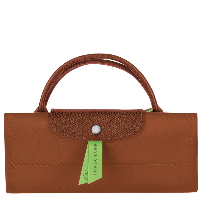 Longchamp Le Pliage Green M Travel Bag Cognac - Recycled Canvas - Image 6