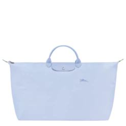 Longchamp Le Pliage Green M Travel Bag Sky Blue - Recycled Canvas