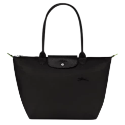 Longchamp Le Pliage Green L Tote Bag Black - Recycled Canvas