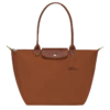 Longchamp Le Pliage Green L Tote Bag Cognac - Recycled Canvas