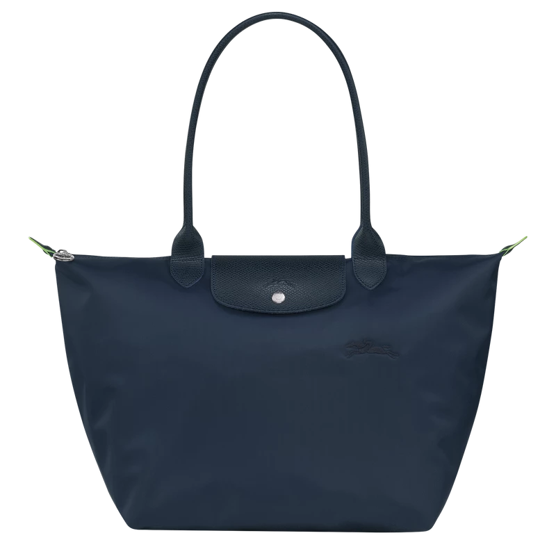 Longchamp Le Pliage Green L Tote Bag Navy - Recycled Canvas
