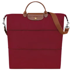 Longchamp Le Pliage Original Travel Bag Expandable Red - Recycled Canvas