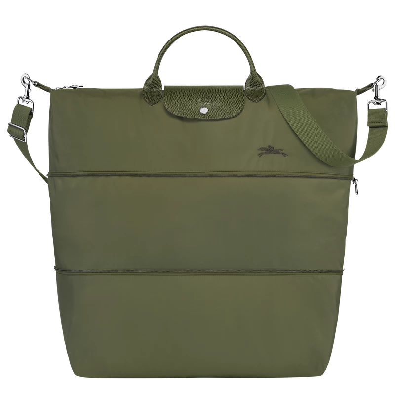 Longchamp Le Pliage Green Travel Bag Expandable Forest - Recycled Canvas