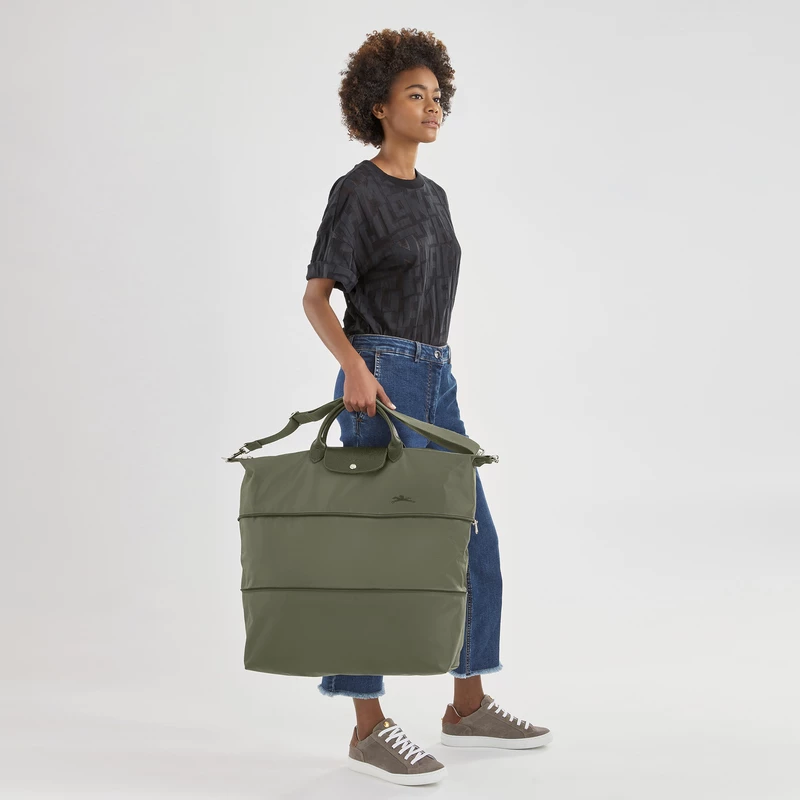 Longchamp Le Pliage Green Travel Bag Expandable Forest - Recycled Canvas - Image 2