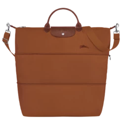 Longchamp Le Pliage Green Travel Bag Expandable Cognac - Recycled Canvas