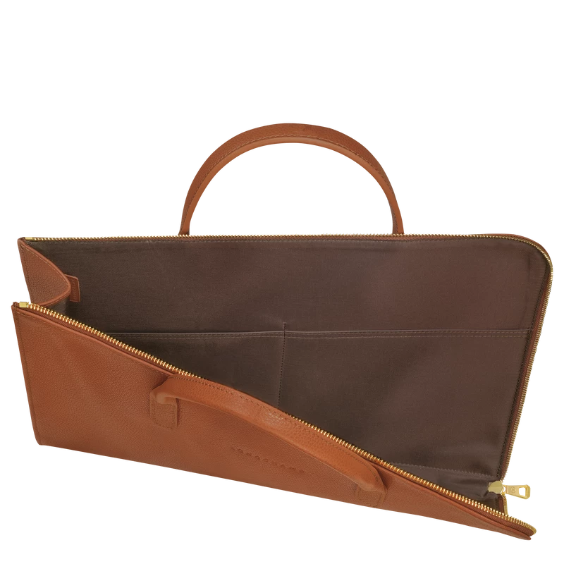 Longchamp Le Foulonné S Briefcase Caramel - Leather - Image 5