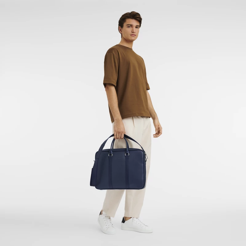 Longchamp Le Foulonné S Briefcase Navy - Leather - Image 2