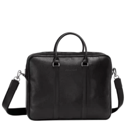 Longchamp Le Foulonné M Briefcase Black - Leather