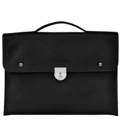 Longchamp Le Foulonné S Briefcase Black - Leather