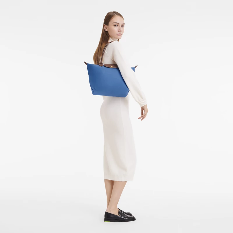 Longchamp Le Pliage Original M Tote Bag Cobalt - Recycled Canvas - Image 2