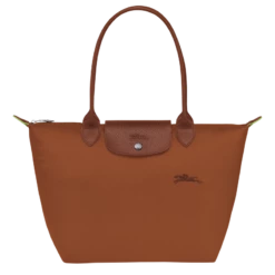 Longchamp Le Pliage Green M Tote Bag Cognac - Recycled Canvas