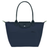 Longchamp Le Pliage Green M Tote Bag Navy - Recycled Canvas