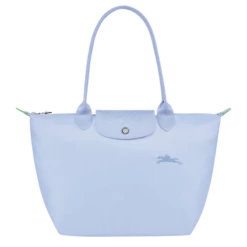 Longchamp Le Pliage Green M Tote Bag Sky Blue - Recycled Canvas