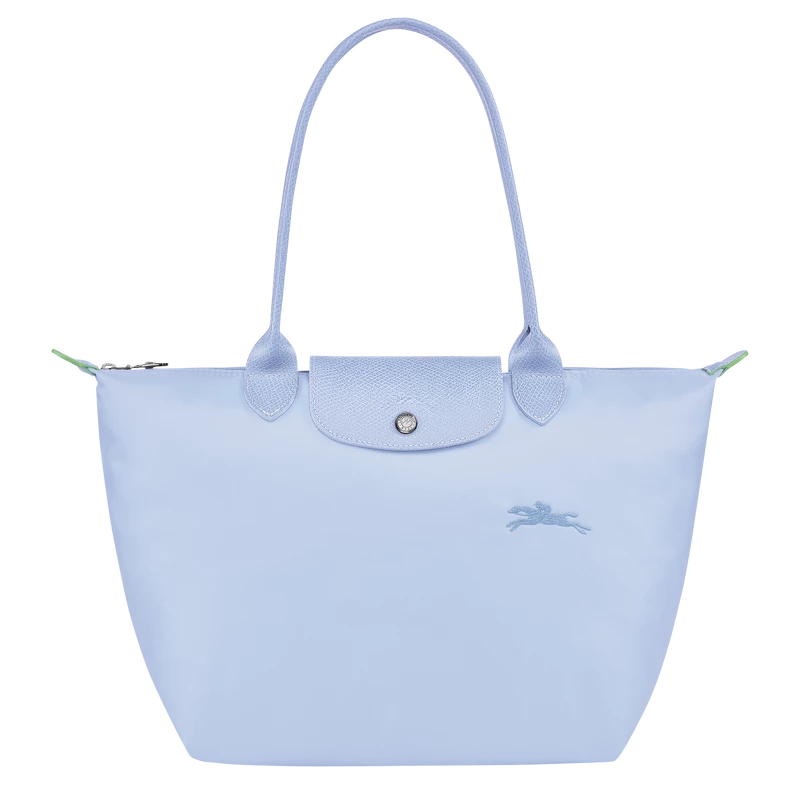 Longchamp Le Pliage Green M Tote Bag Sky Blue - Recycled Canvas