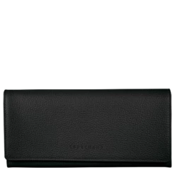 Longchamp Le Foulonné Continental Wallet Black - Leather