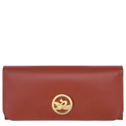 Longchamp Box-Trot Continental Wallet Mahogany - Leather