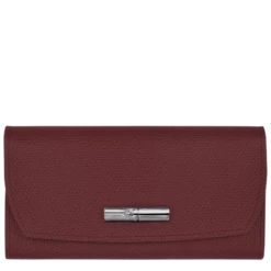 Longchamp Roseau Continental Wallet Plum - Leather