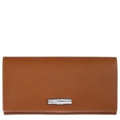 Longchamp Roseau Continental Wallet Cognac - Leather