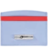 Longchamp Roseau Card Holder Sky Blue/Red - Leather