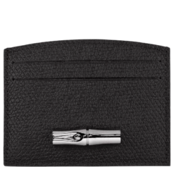 Longchamp Roseau Card Holder Black - Leather