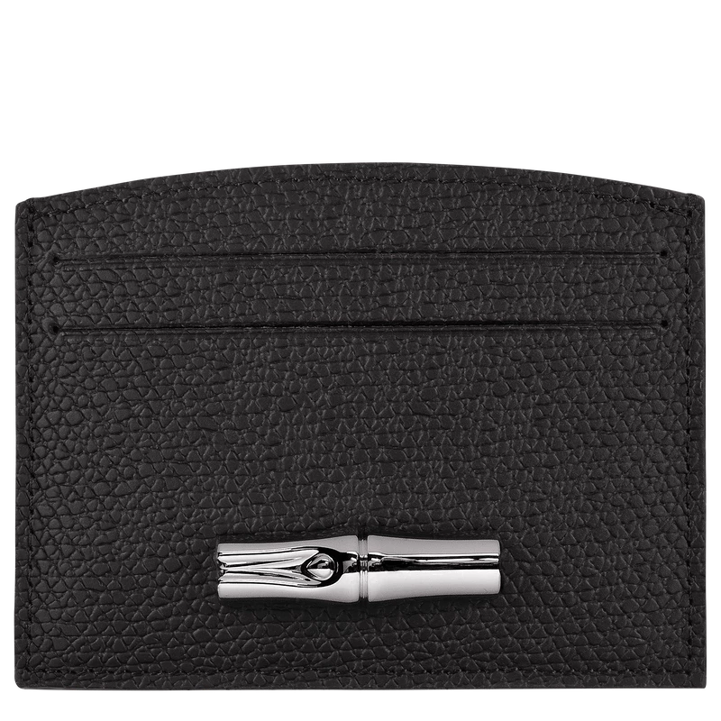 Longchamp Roseau Card Holder Black - Leather