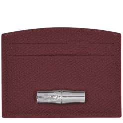 Longchamp Roseau Card Holder Plum - Leather