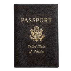 Longchamp Le Foulonné Passport Cover Black - Leather