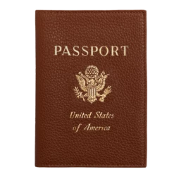 Longchamp Le Foulonné Passport Cover Caramel - Leather